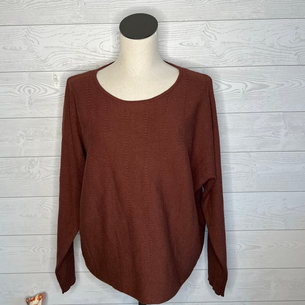 Blue Rain for Francesca's supersoft  chestnut knit dolman sleeve sweater Size XL